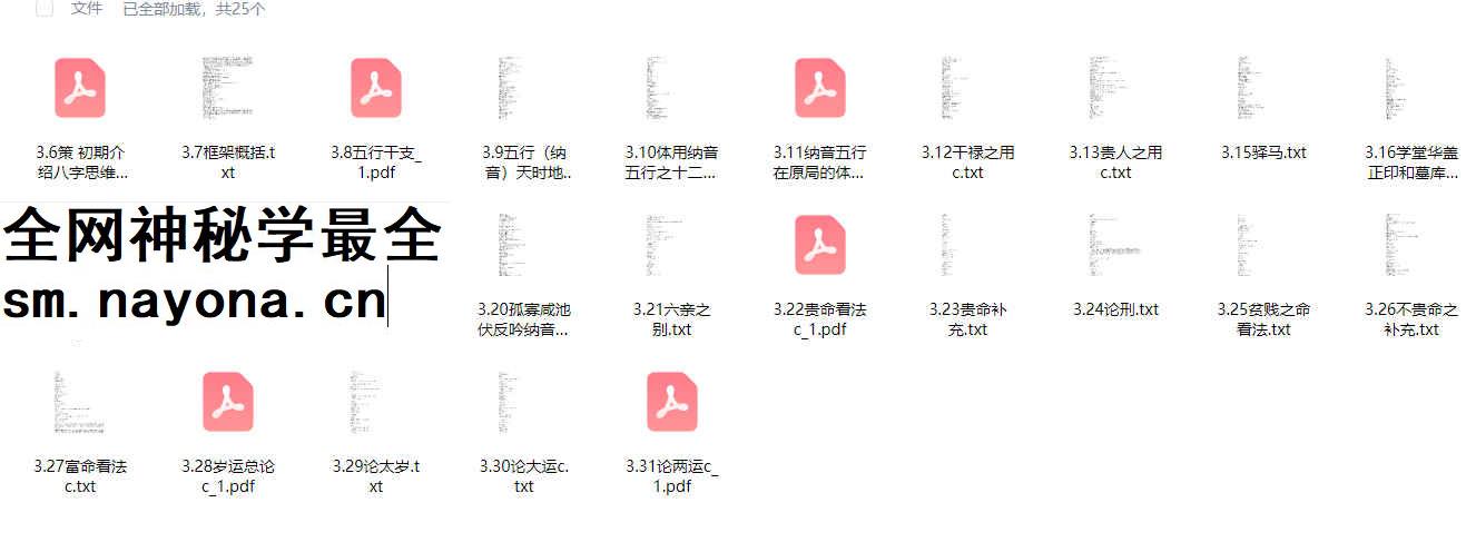 2604101 天镜阁禄命古法八字初级班讲义 文档合集25本Y