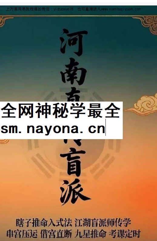 260490 河南真传盲派绝学瞎子推命169页Y