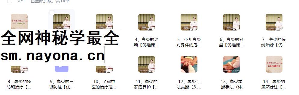2604143 小儿推拿之鼻炎调理课程（入门到精通）