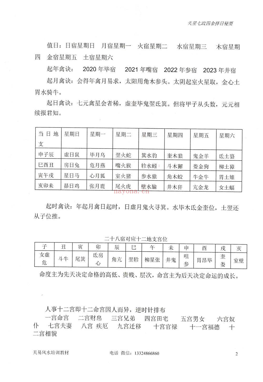 张竣铭《天星七政四余择日秘要》PDF电子书（80页）