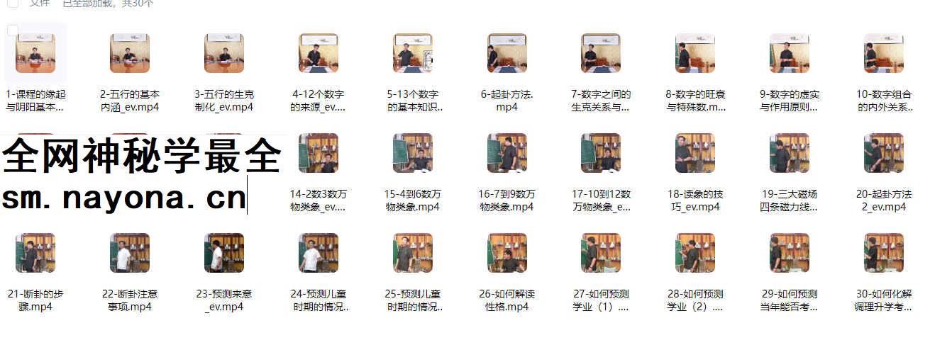 贺秀根老师弟子伍老师《数字神断》视频30集Y