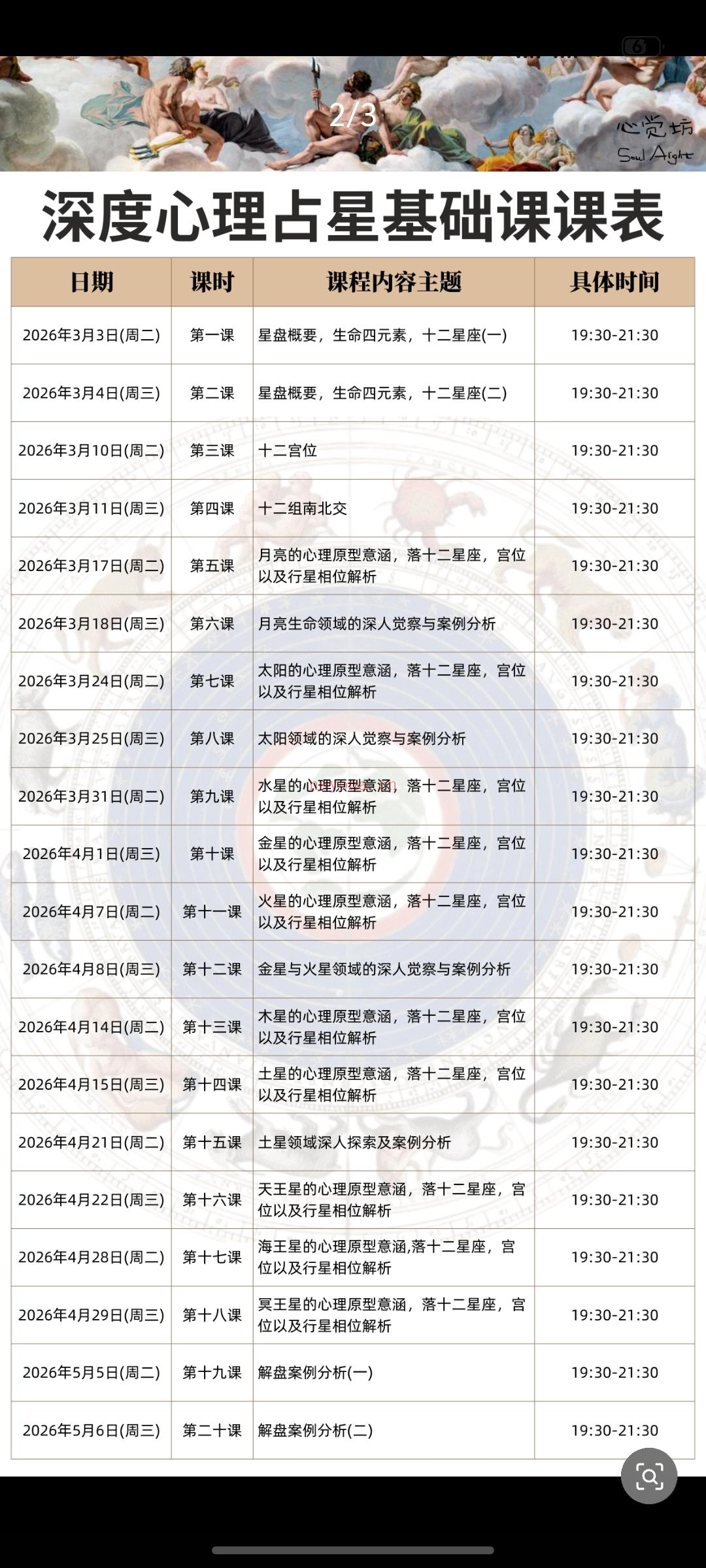 报名|占星基础与个人整合线上工作坊