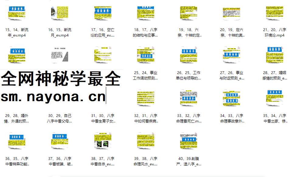 2604183清阳山人《八字命理精华课》视频40集Y