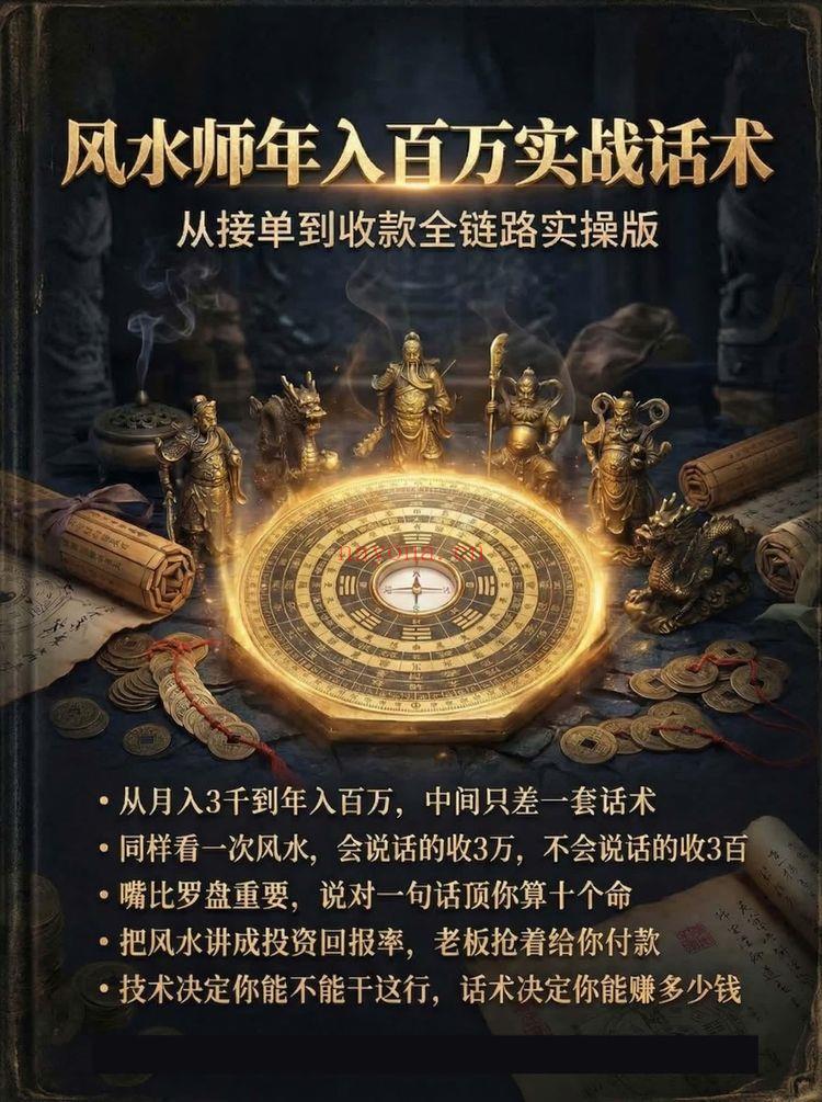 《风水师年入百万实战话术 从接单到收款全链路实操版》PDF电子书（102页）