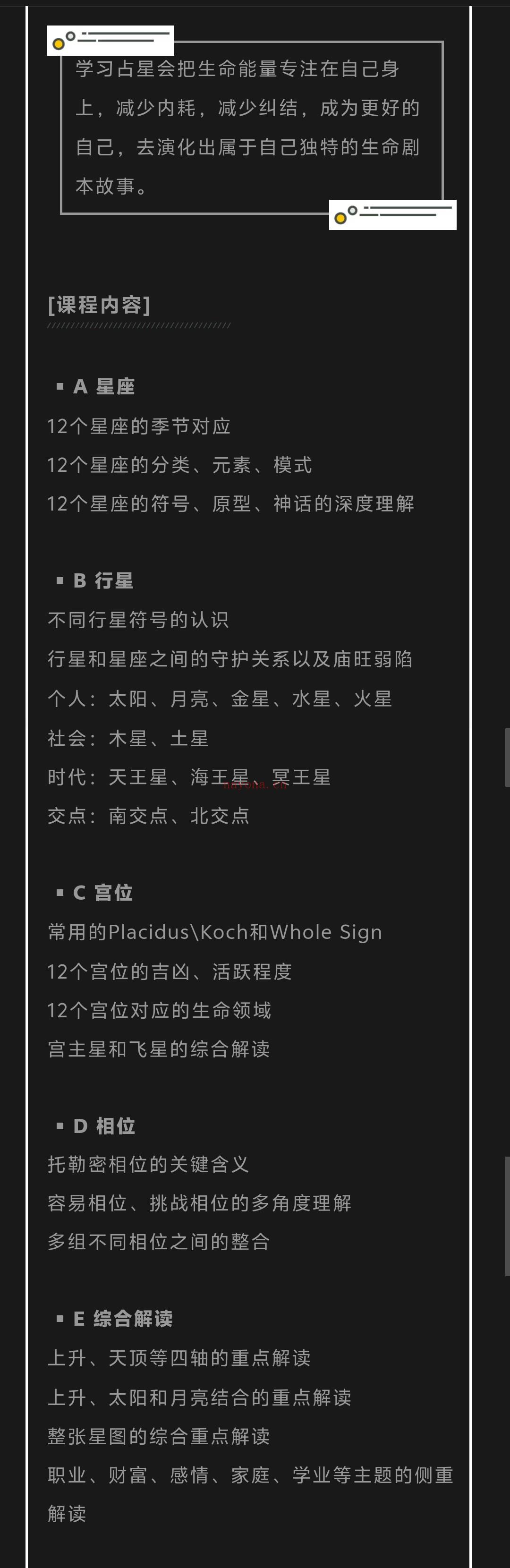 2024年度占星系统课程