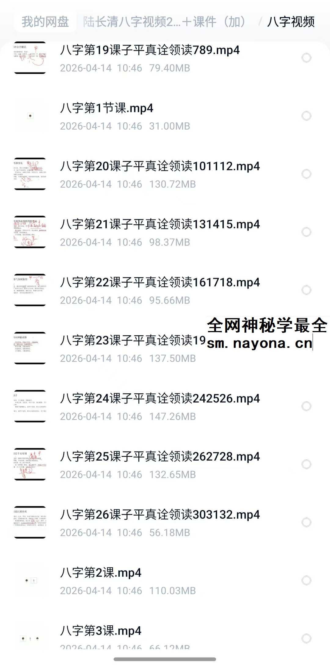 陆长青八字视频