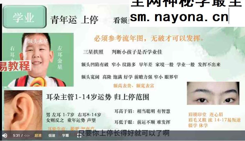 安宁日志面相课【原版】视频19集+2个课件pdf