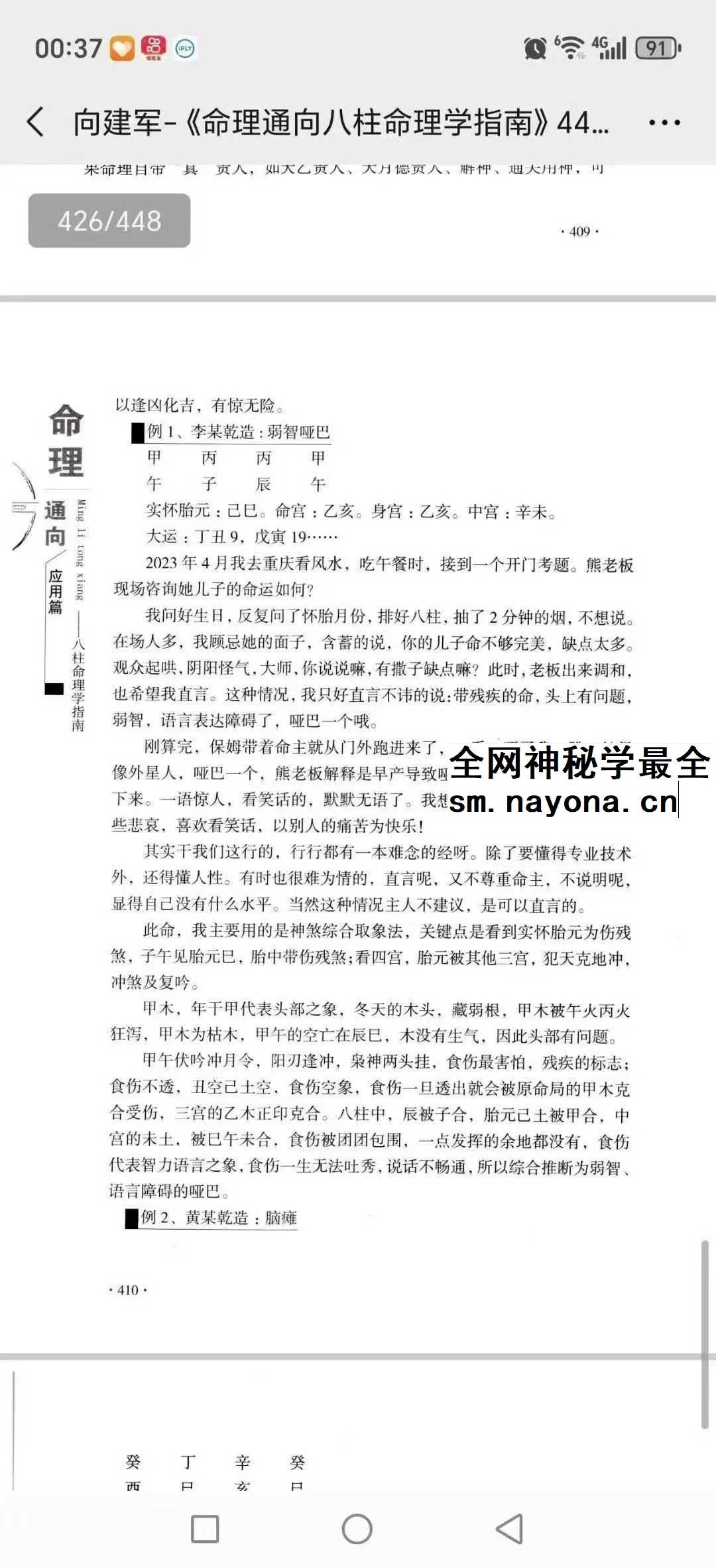 向建军《命理通向八柱命理学指南》446页