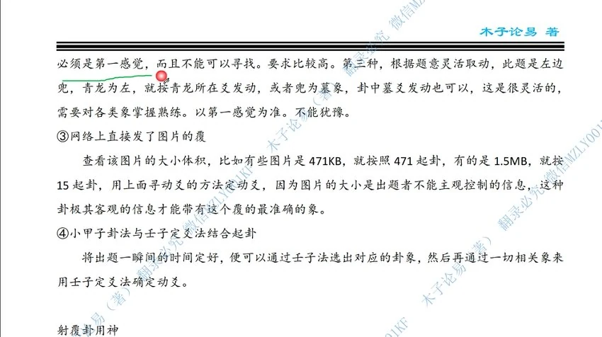 木子论易《庄卜理气六爻教程》视频23集