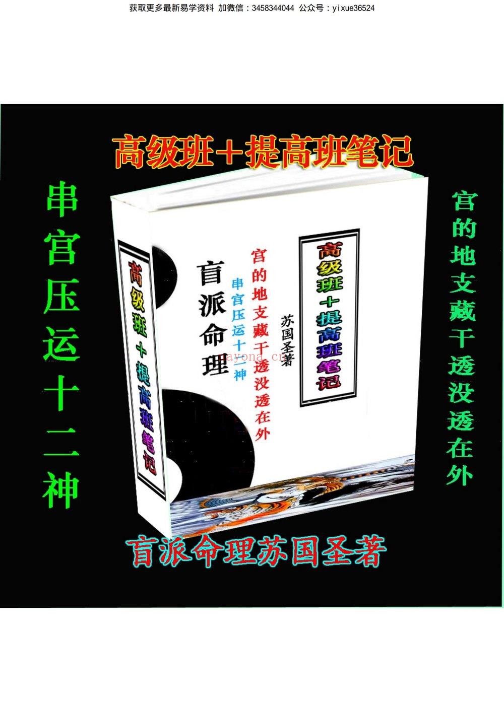 苏国圣《盲派命理2021年高级班＋提高班笔记》（82页） 