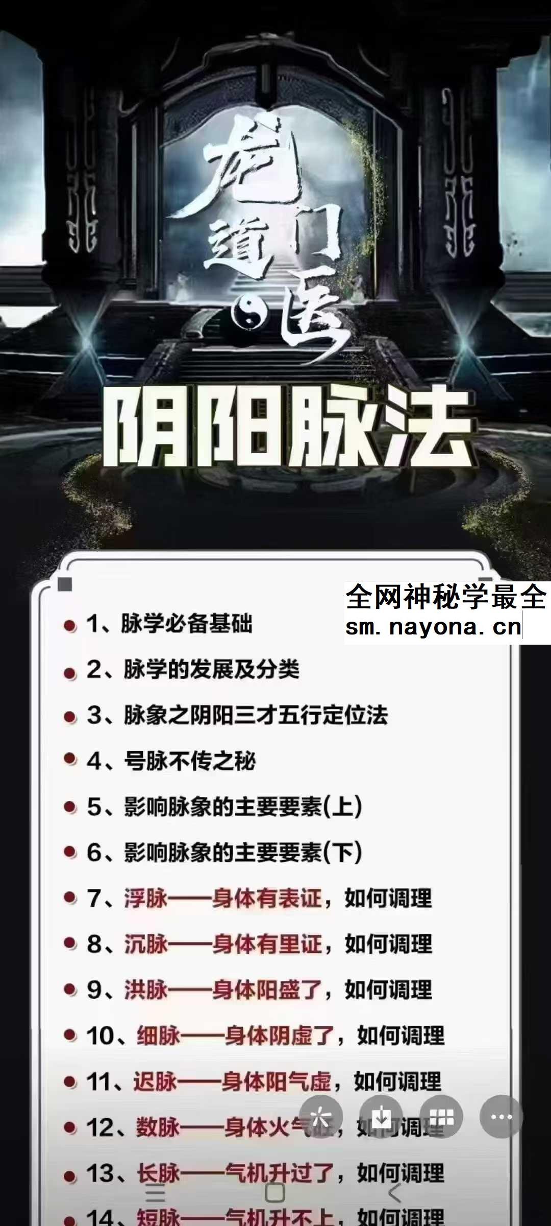 信澄老师--龙门道医阴阳脉法