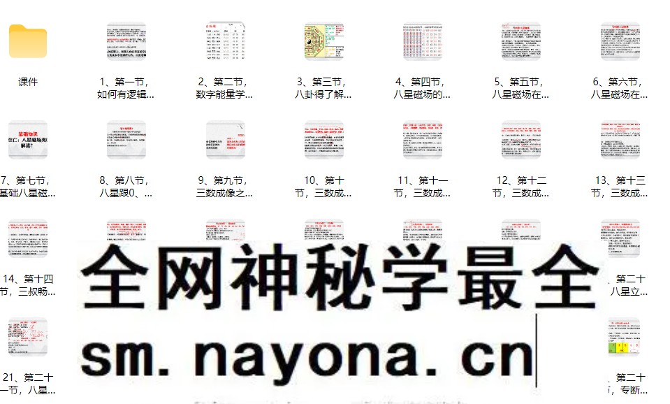 司天喜 八星数字能量学《易数乾坤》系统全科职业班48集+课件