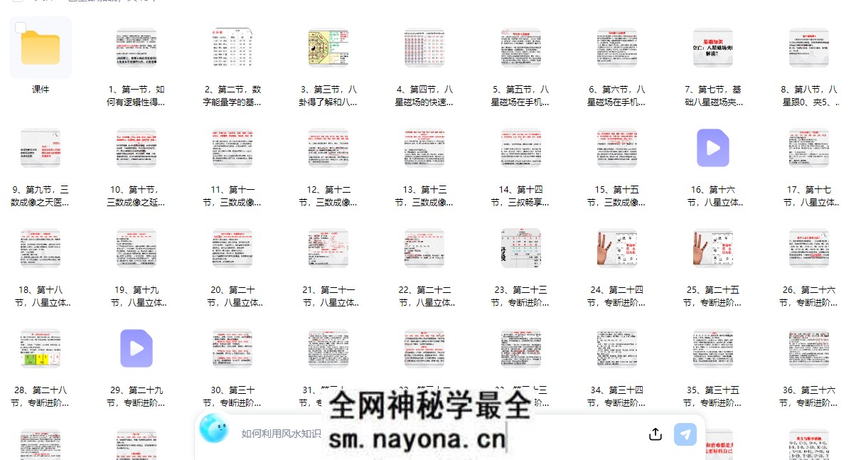 司天喜八星数字能量学《易数乾坤》系统全科职业班48集视频+课件