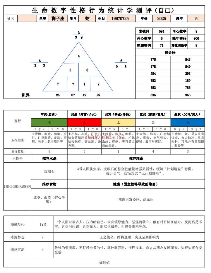 灵数排盘【生命数字自动生成系统工具(V2)】 - 世有网-专业国学易学古籍资源库