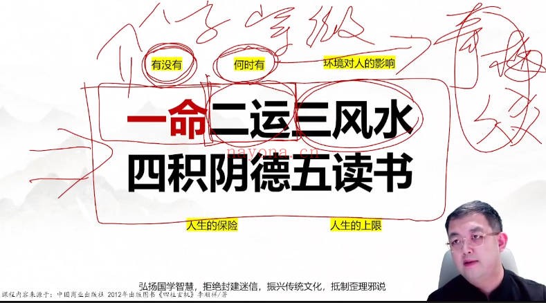不工四柱八字命理特训营4集视频+文档 八字教程