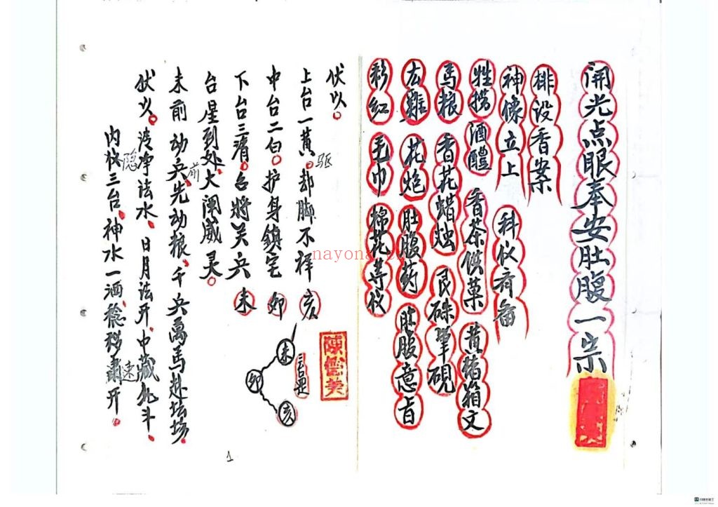 《先天开光点眼奉安肚腹全宗》9