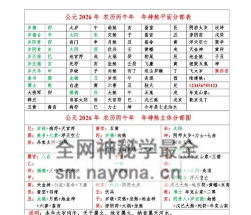 B1742026农历丙午年 全年择日程序+全年神煞分布图PDF电子书44页