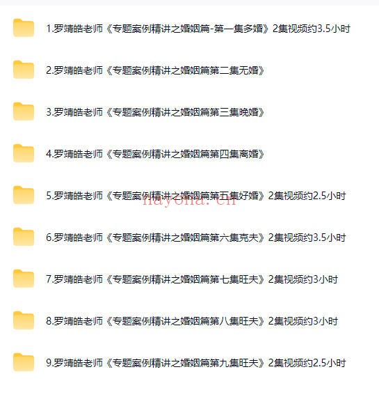 夏光明罗靖皓专题案例精讲婚姻篇共9课 八字教程