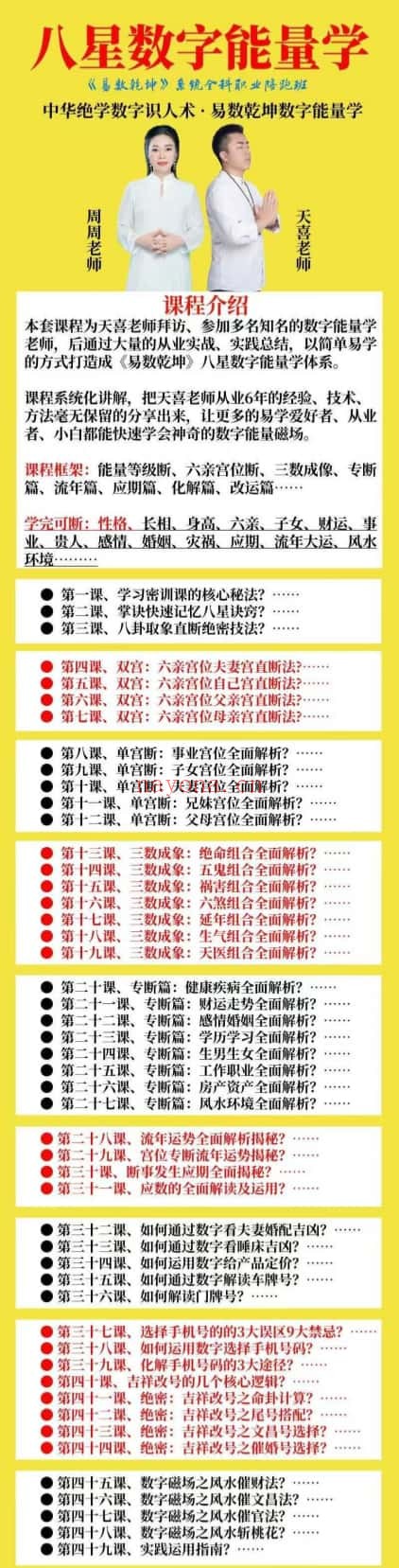司天喜八星数字能量学易数乾坤全科职业班48集+课件