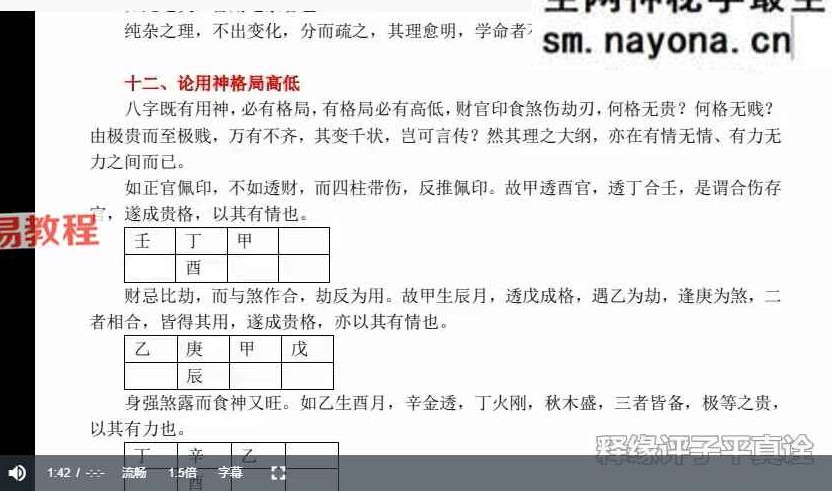 王释缘评子平真诠命理篇+格局篇合集视频