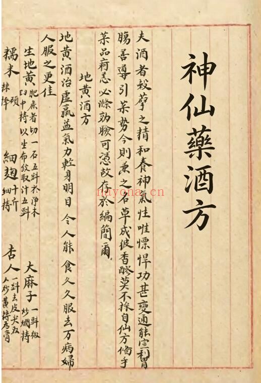 《神仙药酒方》19页 中医 第1张-古籍汇典 《神仙药酒方》19页 中医 第1张