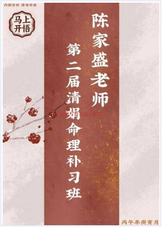杨清娟弟子陈家盛第二届盲派清娟命理补习班492页PDF