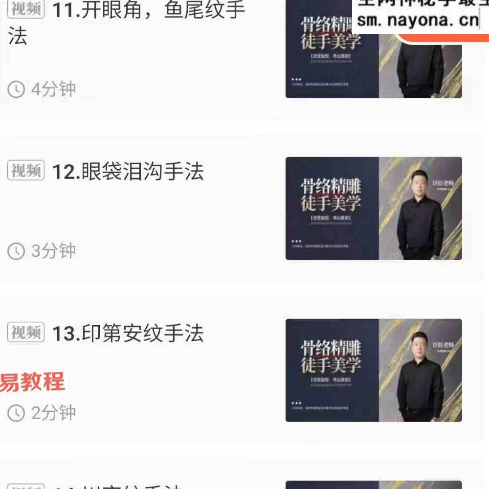 臣臣老师YY骨络精雕面部门店手法和操作共两套视频