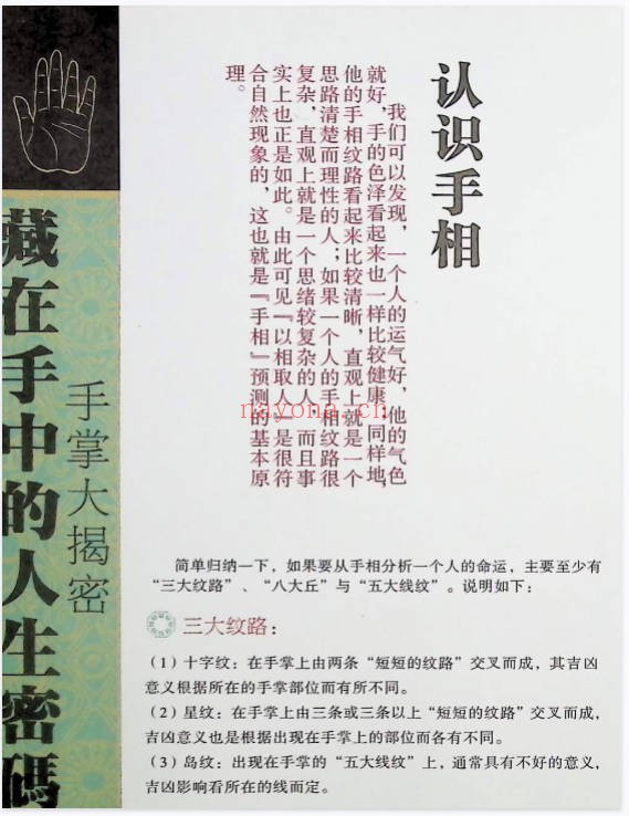 手相藏在手中的人生密码97页PDF 手相学教程