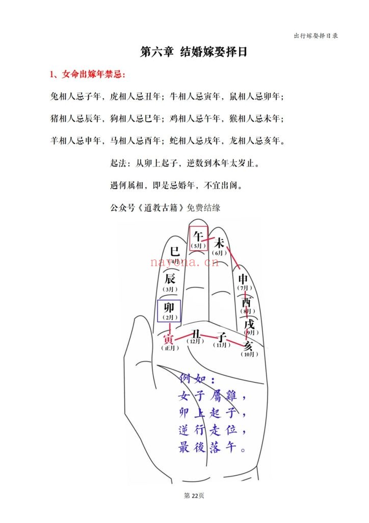《出行嫁娶择日录》9