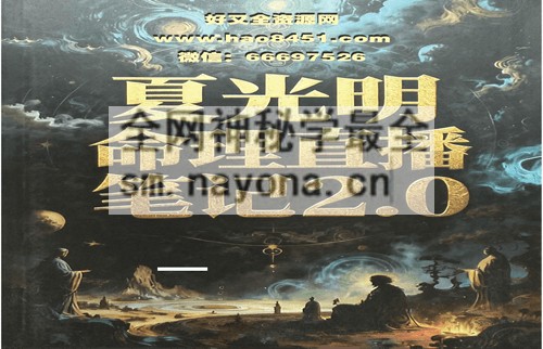A2342夏光明命理直播笔记2.0 PDF电子书499页 秘传绝技