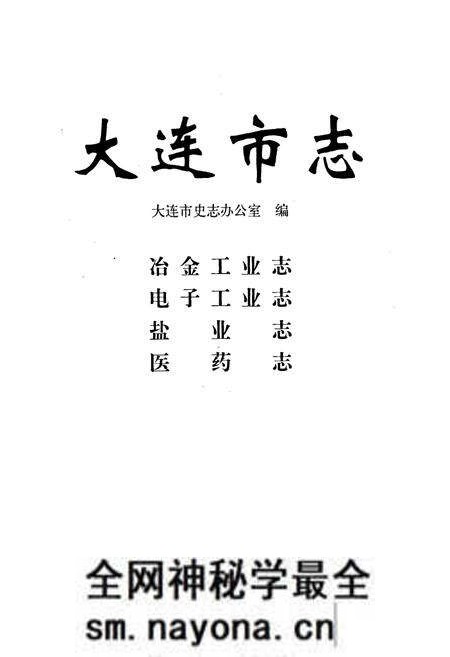 《大连市志 电子工业志 医药志 冶金工业志 盐业志》.pdf电子版_辽宁省志预览图1