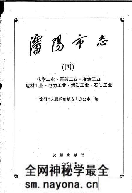 《沈阳市志 第四卷 化学工业 医药工业 冶金工业 建材工业 电力工业 煤炭工业 石油工业》.pdf电子版_辽宁省志预览图1