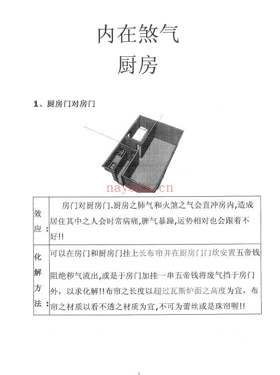 阳宅内在煞气之厨房30页PDF 阳宅风水