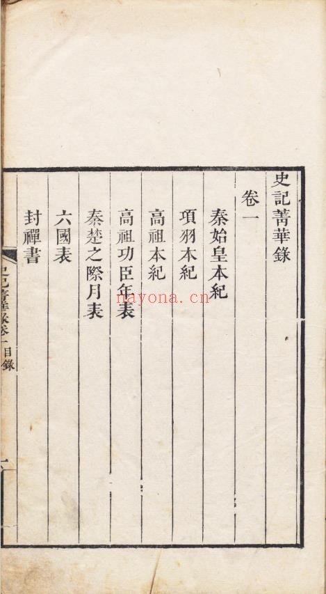 史记菁华录.六卷.清.姚祖恩辑.清道光四年吴兴姚氏扶荔山房朱墨套印刊本