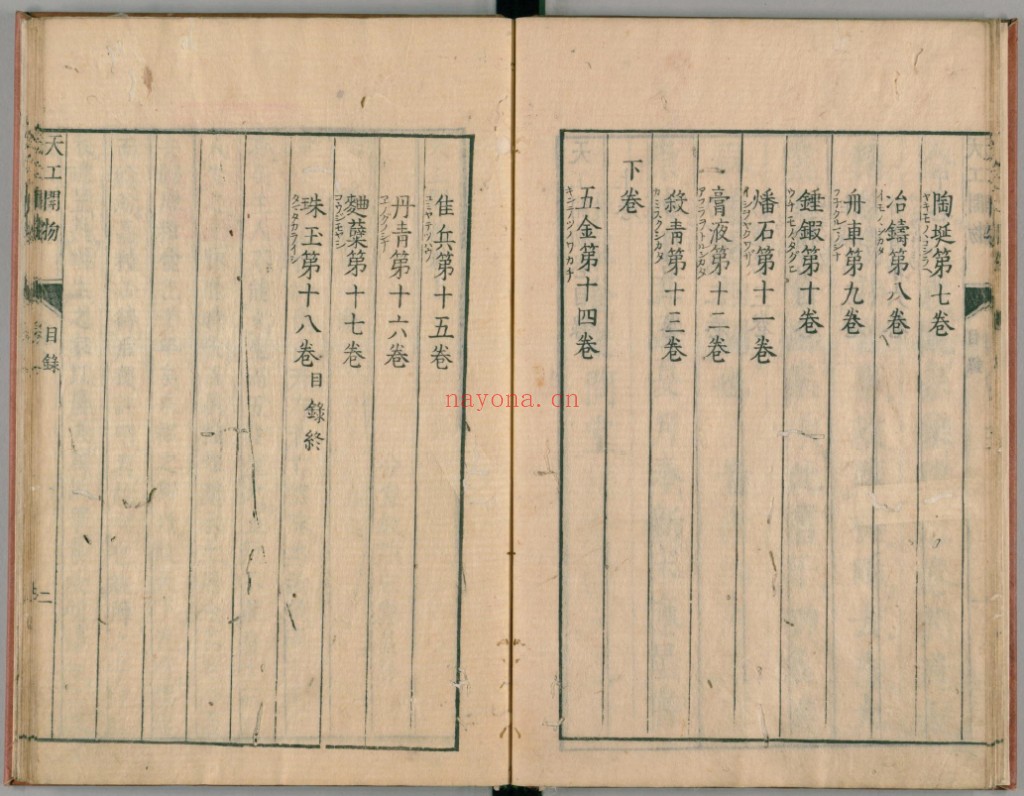 天工开物.上中下卷.明宋应星着.最早的国外刊本.明和8年菅生堂刊本.1771年pdf
