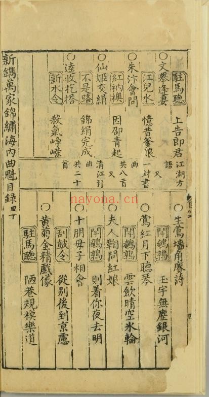 新镌精选梨园杂剧万家锦绣海内曲魁.六卷