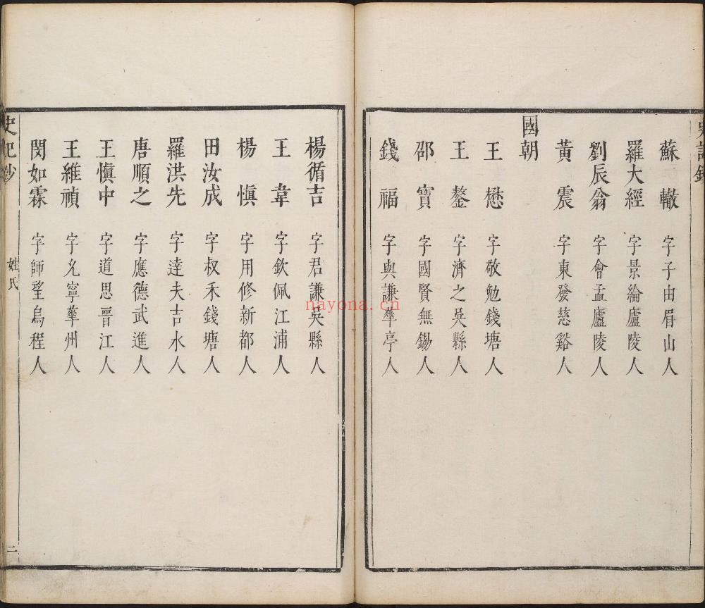 史记钞.91卷.司马迁撰.明茅坤选编.明泰昌元年乌程闵氏刊朱墨套印本.1620年