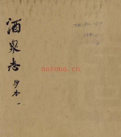 甘肃省酒泉市重修肃州新志(乾隆 民国抄本)黄文炜 沈青崖纂修PDF电子版网盘