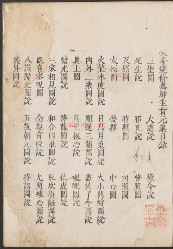 性命双修万神圭旨.性命圭旨.4卷.尹真人口述.明万历43年吴之鹤刊本