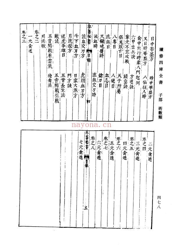 续修四库全书.子部.术数类 参筹秘书10卷演禽pdf