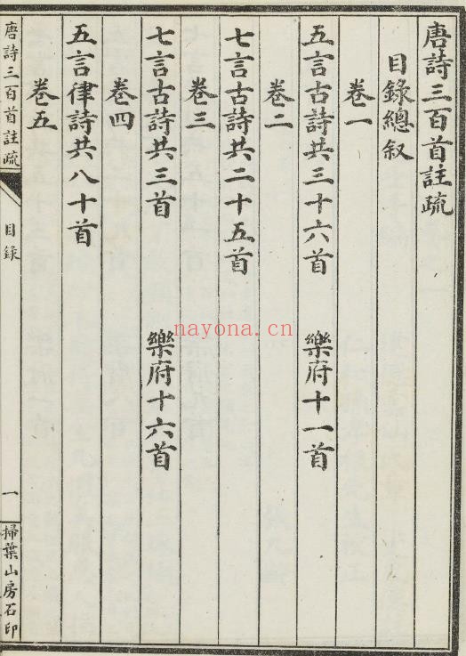 唐诗三百首注疏.六卷.清.蘅塘退士编.章燮注