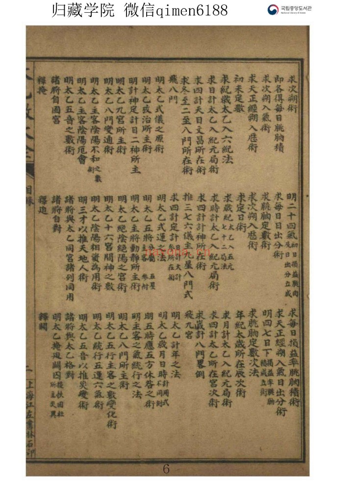 太乙数统宗大全PDF 全6册