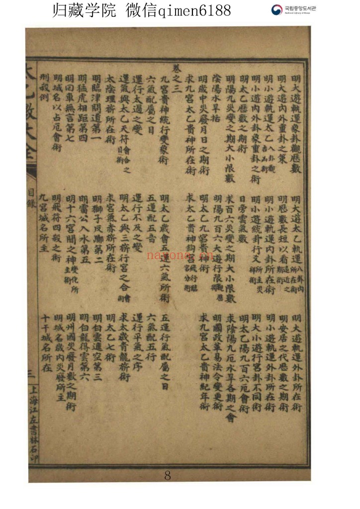 太乙数统宗大全PDF 全6册