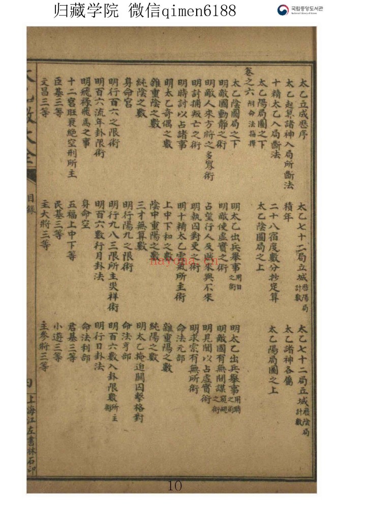 太乙数统宗大全PDF 全6册
