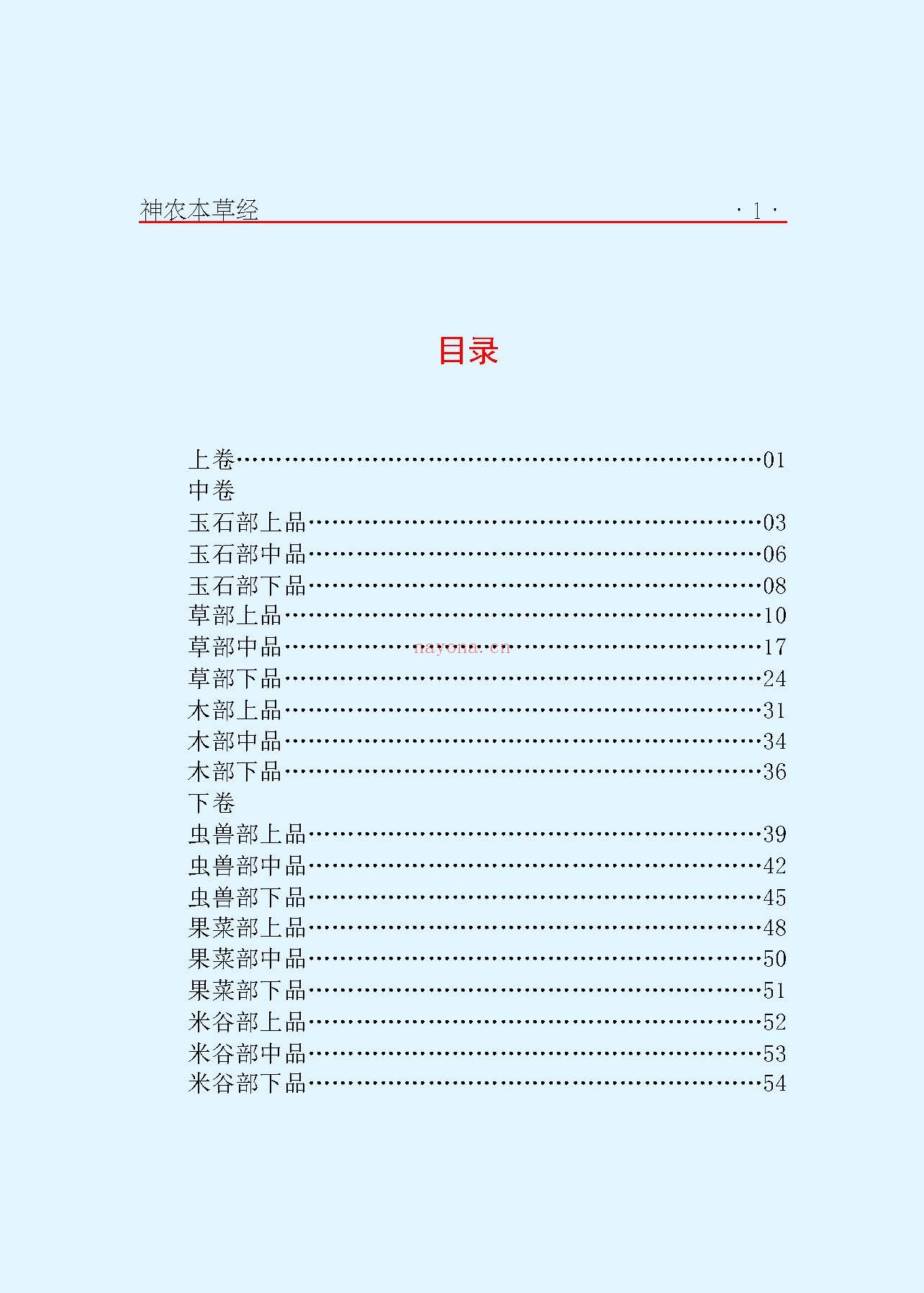神农本草经PDF