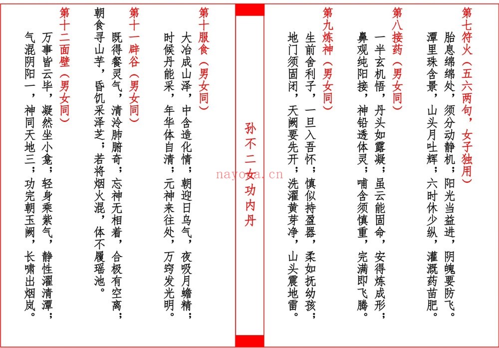 《不二女功内丹修行诀》PDF电子书（22页）
