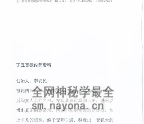 E431李安民丁丑盲派命理PDF电子书130页