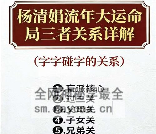 E430杨清娟流年大运命局三者关系详解(字字碰字的关系)PDF电子书360页