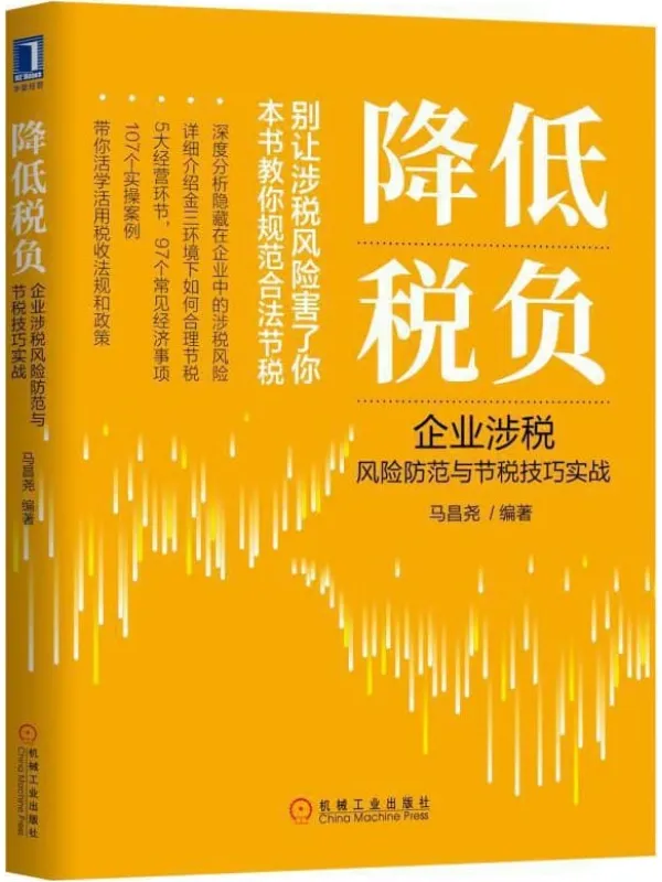 《降低税负:企业涉税风险防范与节税技巧实战》 (财务知识轻松学)马昌尧【文字版_PDF电子书_推荐】 《降低税负:企业涉税风险防范与节税技巧实战》封面图片