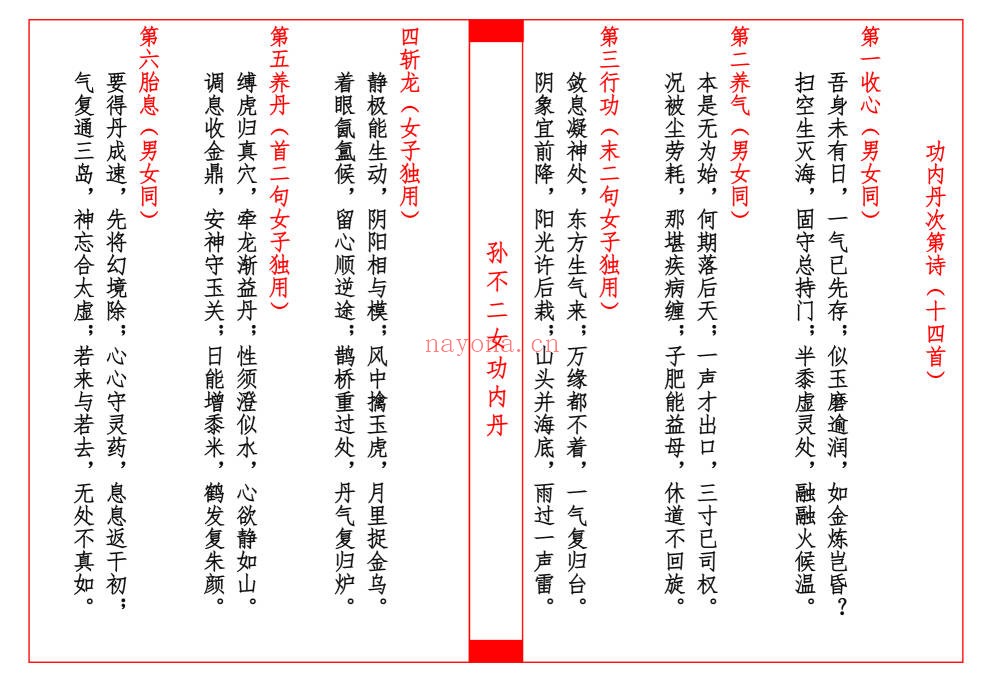 孙仙姑孙不二女功内丹修行诀22筒子页PDF 道家丹道